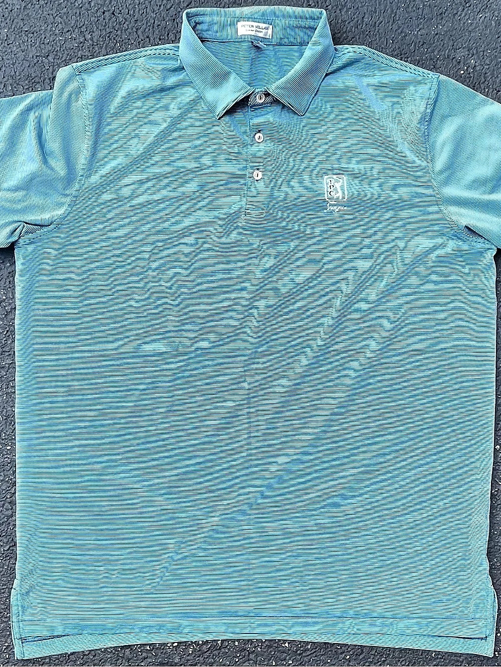 Peter Millar Summer Comfort Striped Polo Blue & White XL TCP Golf Logo on Chest